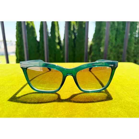 NEW Love Moschino Transparent Green Square Sunglasses with Neon Case | MOL057/S main image 6